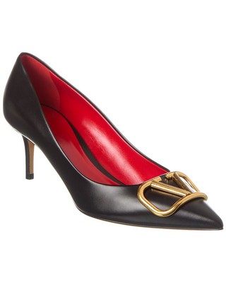 Кожаные туфли-лодочки Valentino Vlogo Signature 60 женские черные 36,5