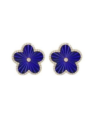 Женские серьги Effy Fine Jewelry с бриллиантами и ляпис-лазурью весом 14 Карат 5,63 Карата