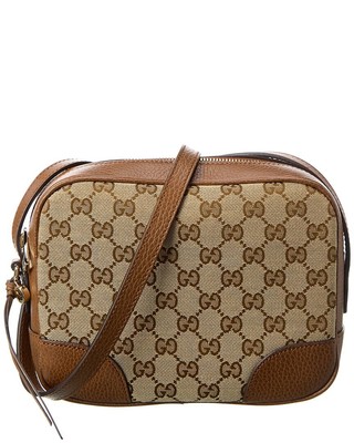 

Женская сумка через плечо Gucci Gg из холста и кожи, коричневая, NA