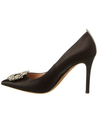 Pre-owned Sjp By Sarah Jessica Parker Fatma 100 Satin Pump Women's In Black