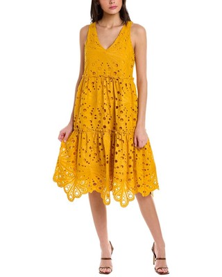 

Trina Turk Enjoy Платье миди женское оранжевое, Оранжевый