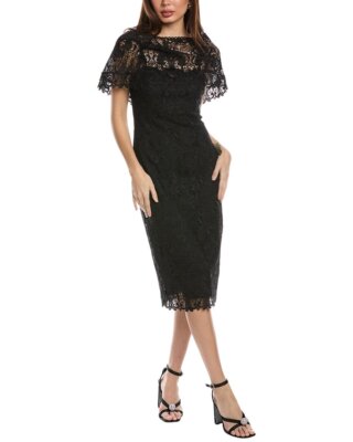 Badgley Mischka Lace Sheath Dress Womens
