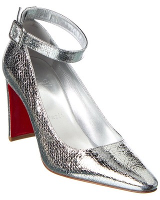 

Christian Louboutin Suprastrap 85 Женские кожаные туфли-лодочки, Серебряный, NA