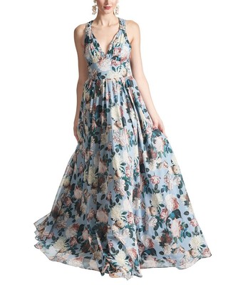 Pre-owned Sachin & Babi Chiffon Kenzia Gown Women's In Iceblugard