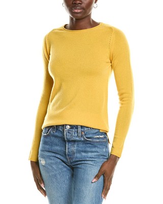 Sofiacashmere Relaxed Crewneck Cashmere Sweater Womens Yellow Xs