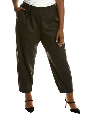 

Женские шерстяные фланелевые брюки-фонарики Eileen Fisher Plus, Grey, NA