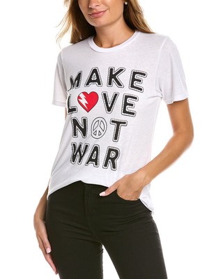 

Женская белая футболка размера  Lauren Moshi Make Love Not War, Белый