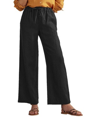 Женские льняные брюки Boden Relaxed Pull-On, черные, Великобритания 12 / США 8