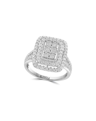 Effy Fine Jewelry Silver 0.95 Ct. Tw. Diamond Ring Womens  Ns