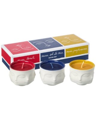 Jonathan Adler Set Of 3 Muse Couleur Votive Candles Multicolor