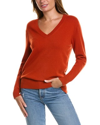 

Женский свитер Vince Cashmere с v-образным вырезом, Красный