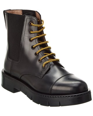 Армейские ботинки из кожи Ferragamo Tolk Женские черные 8.5C