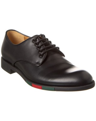 

Мужские кожаные оксфорды Gucci Web, Черный, NA