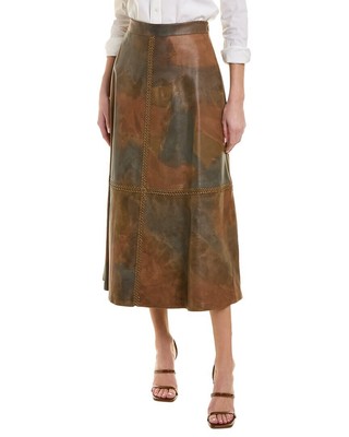 

Женская кожаная юбка Lafayette 148 New York Sumner, Коричневый