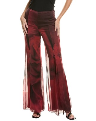 Шелковые брюки Alberta Ferretti Женские красные 44
