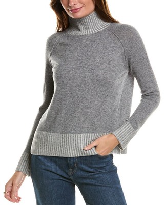 Кашемировый пуловер с высоким воротом из кашемира Forte Cashmere, женский серый, Xl