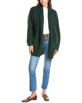 Женский кардиган Vince Oversize из смеси шерсти и альпаки зеленого цвета M