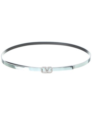 

Женский кожаный ремень Valentino Vlogo Signature, Серебряный