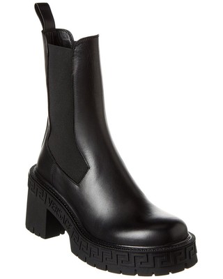 

Женские кожаные ботильоны Versace Greca, Черный, NA