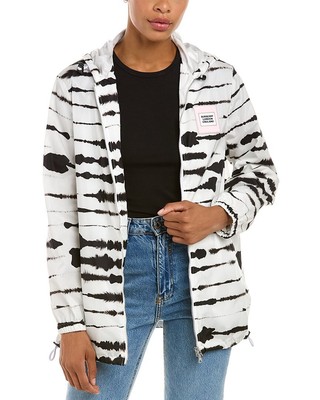 

Burberry Женская парка с капюшоном из эконила с акварельным принтом, Черный, NA