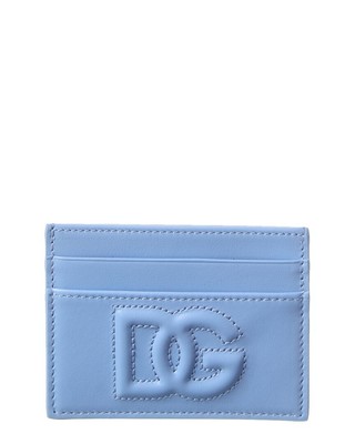 Dolce & Gabbana Devotion Quilted Leather Card Holder Womens Blue