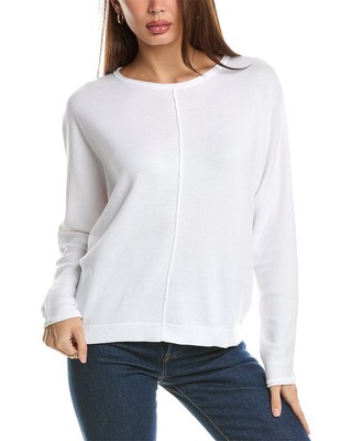 Кашемировый свитер Forte Cashmere в смелую полоску Dolman, женский белый L