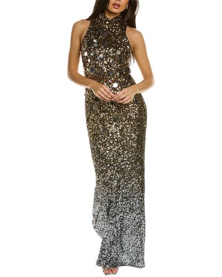 

Женское платье с блестками Badgley Mischka с эффектом омбре, Серебряный
