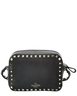 

Женская сумка для фотоаппарата из зернистой кожи Valentino Rockstud, черная, NA