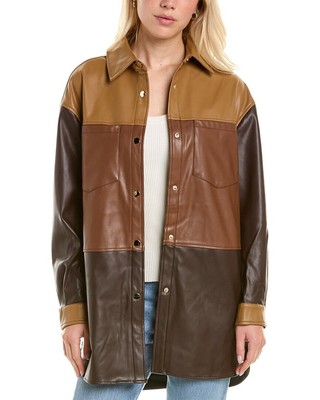 

Женская куртка с цветными блоками Badgley Mischka Studio, Коричневый