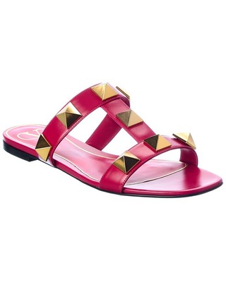 

Женские кожаные сандалии Valentino Roman с заклепками, розовые, Розовый, NA