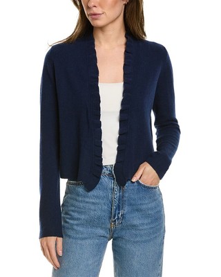 

Кашемировый кардиган для женщин Forte Cashmere с оборками, Синий