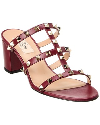

Женские кожаные сандалии Valentino Rockstud Caged 60, Красный, NA
