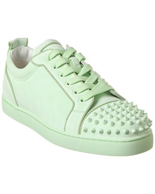 Мужские замшевые кроссовки Christian Louboutin Louis Junior Orlato Зеленый 41