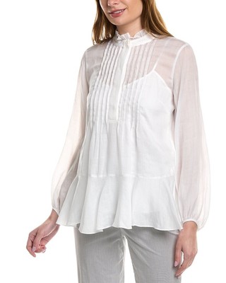 Блузка Lafayette 148 New York Raines женская белая Xxs