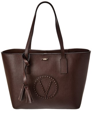 Valentino By Mario Valentino Soho Rock Leather Tote Womens Brown Os