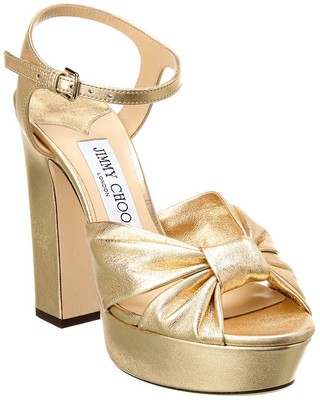 

Женские кожаные сандалии на платформе Jimmy Choo Heloise 120, цвет золота, Золотой, NA