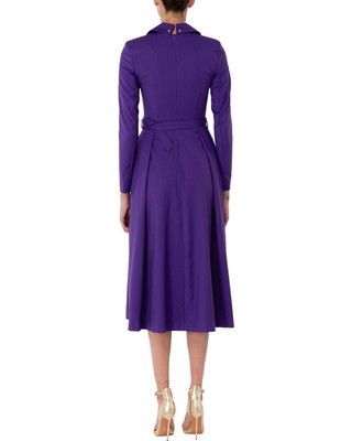 Pre-owned Bgl Wool-blend Midi Dress Women's In Purple