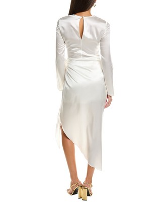 Pre-owned Aiifos Christy Silk-blend Mini Dress Women's In White