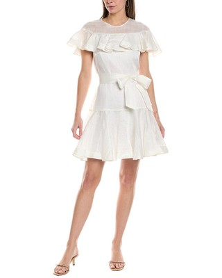 Sandro Linen-Blend Mini Dress Womens