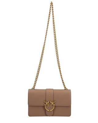

Pinko Leather Crossbody Женские Бежевые, NA