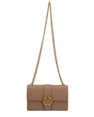 Pinko Leather Crossbody Женские Бежевые