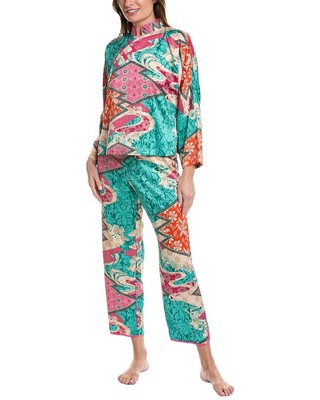 Комплект пижамных брюк Natori из 2 предметов Orient Express Mandarin Женский синий Xl