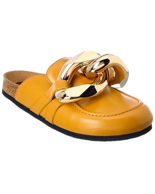 

Женские кожаные мюли Jw Anderson с цепочкой, желтые, Желтый, NA