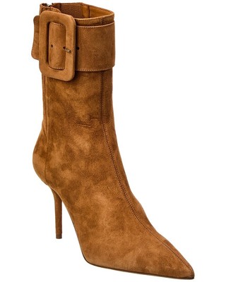 

Женские замшевые ботильоны Aquazzura St. Honore Buckle 85, Коричневый, NA