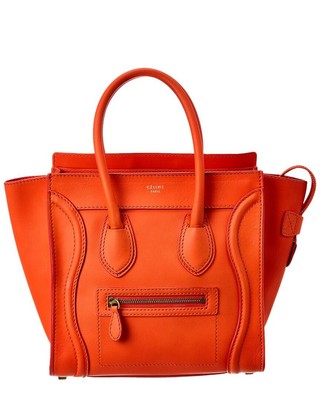 Сумка для багажа Celine из оранжевой кожи (бывшая в употреблении) Женская