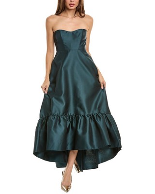 Alfred Sung Strapless Satin High-Low Dress Womens Green 8