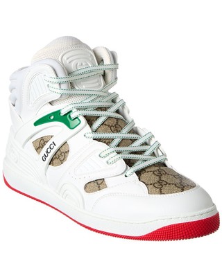 Мужские парусиновые кроссовки с высоким берцем Gucci Basket Gg Supreme 6