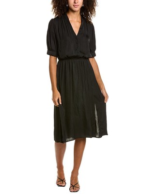 

Атласное платье миди с пуговицами спереди Socialite, женское, Черный