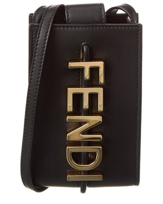 Женский кожаный чехол для телефона Fendi Fendigraphy, черный