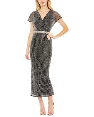 Женское платье с запахом и V-образным вырезом, расшитое бисером Mac Duggal, 6